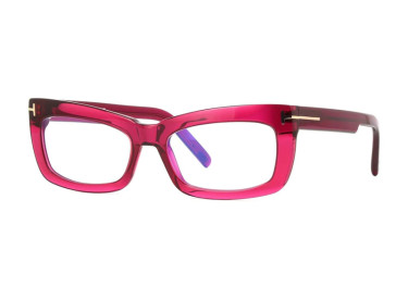 Tom Ford FT5966-B 075 Shiny Fuxia/Clear Blue Light Block 55mm