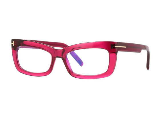 Tom Ford FT5966-B 075 Shiny Fuxia/Clear Blue Light Block 55mm
