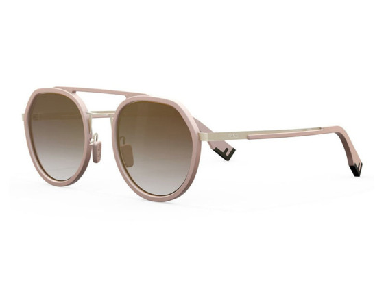 Fendi FE40040U 73G Matte Solid Rose/Gold/Gradient Brown Mirror