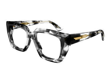 Bottega Veneta BV1032O 008 Shiny Transparent and Black Spotted Havana 52mm