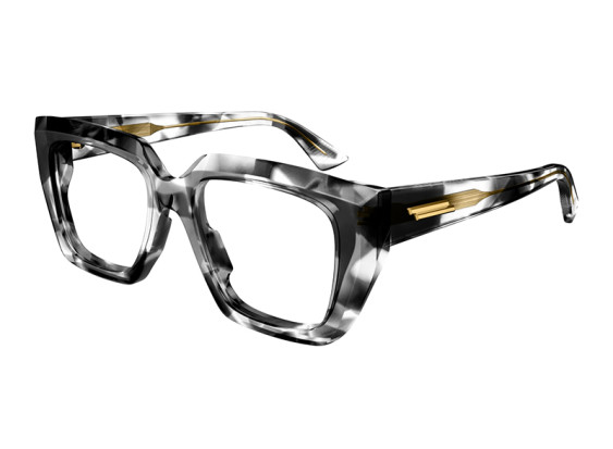 Bottega Veneta BV1032O 008 Shiny Transparent and Black Spotted Havana 52mm