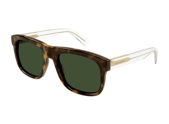 Saint Laurent SL558 002 Dark Havana/Transparent/Green