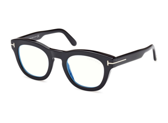 Tom Ford FT5873-B 001 Shiny Black/Clear Blue Light Block 49mm