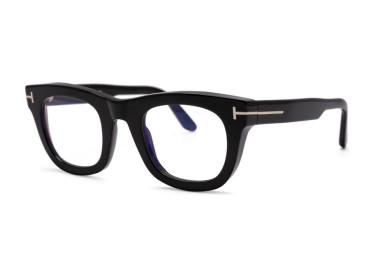 Tom Ford FT5872-B 001 Shiny Black/Clear Blue Light Block 48mm
