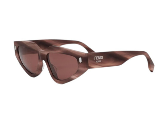 Fendi FE40163U 74S Striped Pink/Red