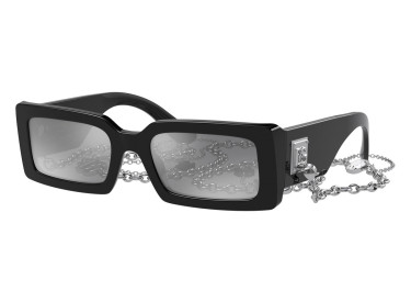 Dolce & Gabbana DG4416 501/6G Black/Grey Mirror Black with Silver Chain