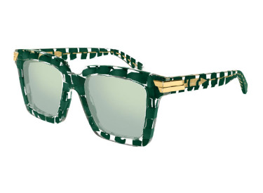 Bottega Veneta BV1005S 010 Transparent/Green/Green Mirror
