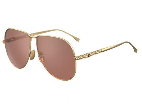 Fendi FF0437/S 0012M Yellow Gold Rose Flash Mirror Lens