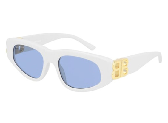 Balenciaga BB0095S 004 White and Gold/Light Blue