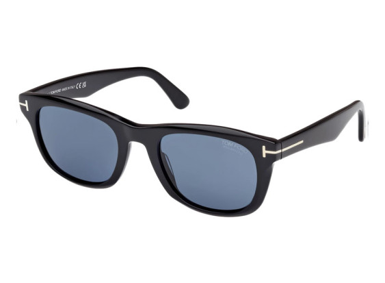 Tom Ford FT1076 01M Shiny Black/Blue Polarized