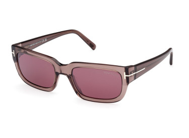 Tom Ford FT1075 45U Shiny Light Brown/Bordeaux Mirror