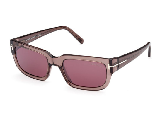 Tom Ford FT1075 45U Shiny Light Brown/Bordeaux Mirror