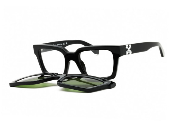 Off-White OERI14C CLIP ON 1055 Black/Clear with Magnetic Clip-On Green