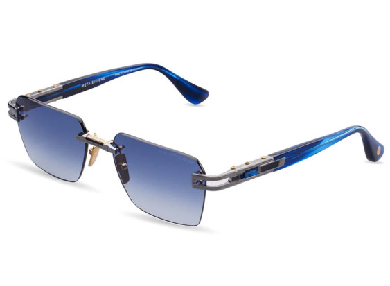 Dita META-EVO-ONE DTS-147-A-02 Antique Silver-Blue Swirl/Jay Blue to Clear Gradient