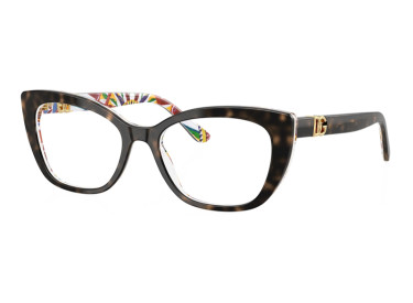 Dolce & Gabbana DG3398 3217 Havana On White Barrow 54mm