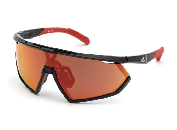 Adidas SP0001 01L Shiny Black/Roviex Mirror and Orange