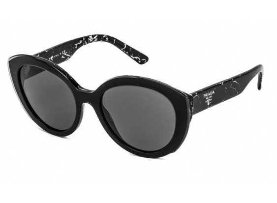 Prada PR01YS 09V5S0 Black Marble/Top Black Transparent/Dark Grey