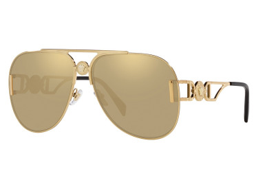 Versace VE2255 100203 Gold/Clear Mirror Real Yellow Gold Plated