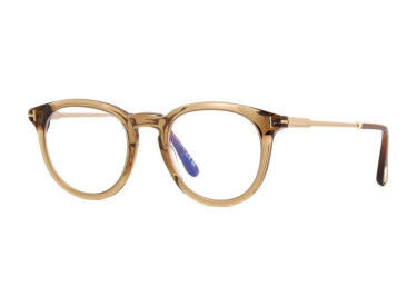 Tom Ford FT5905-B 045 Transparent Light Brown/Clear Blue Light Block 49mm