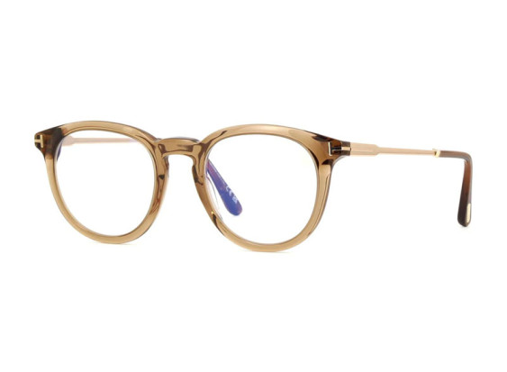 Tom Ford FT5905-B 045 Transparent Light Brown/Clear Blue Light Block 49mm